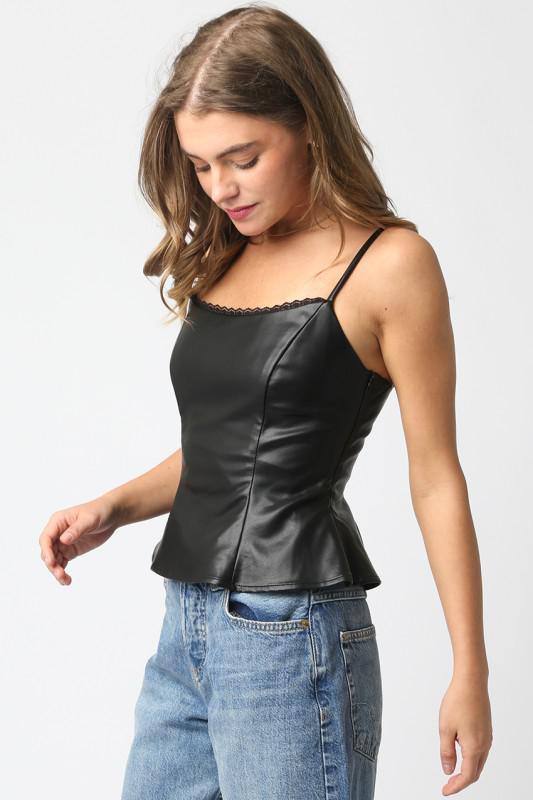 Stacy PU Flare Top