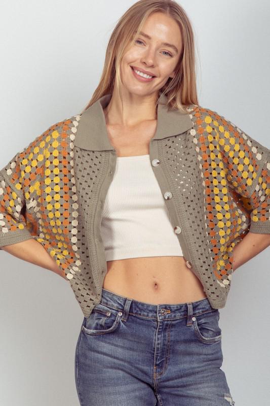 Retro Crochet Cardigan