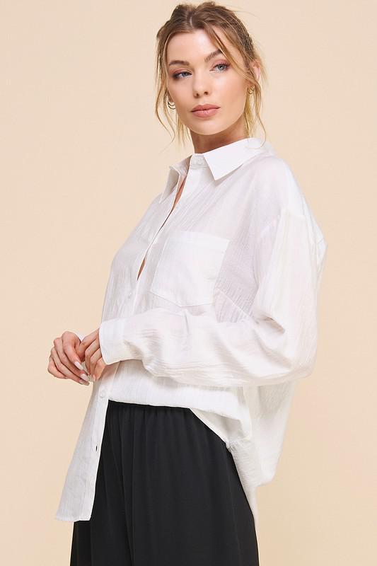 Easy Textured Button Down+