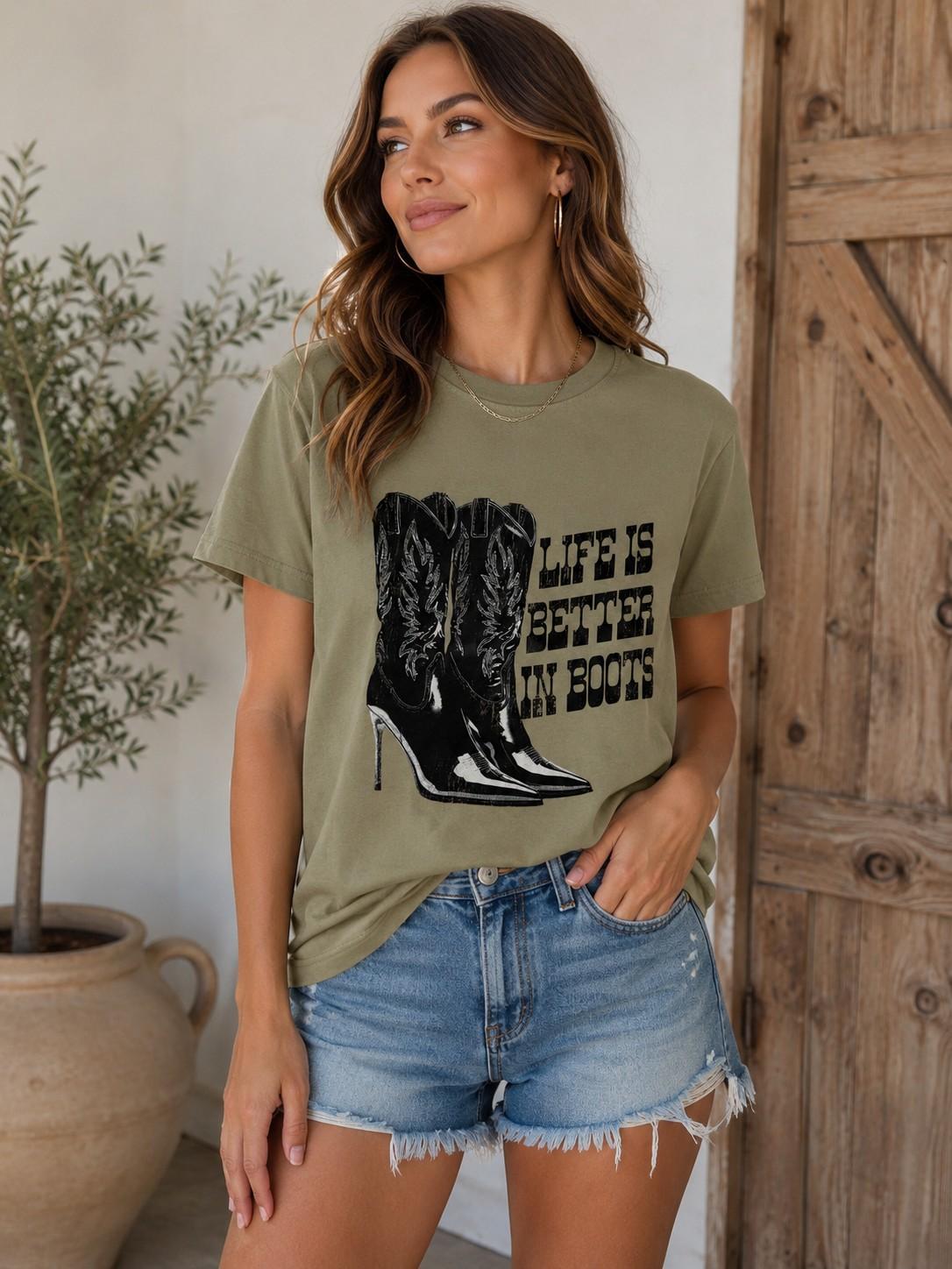 Better In Boots Tee