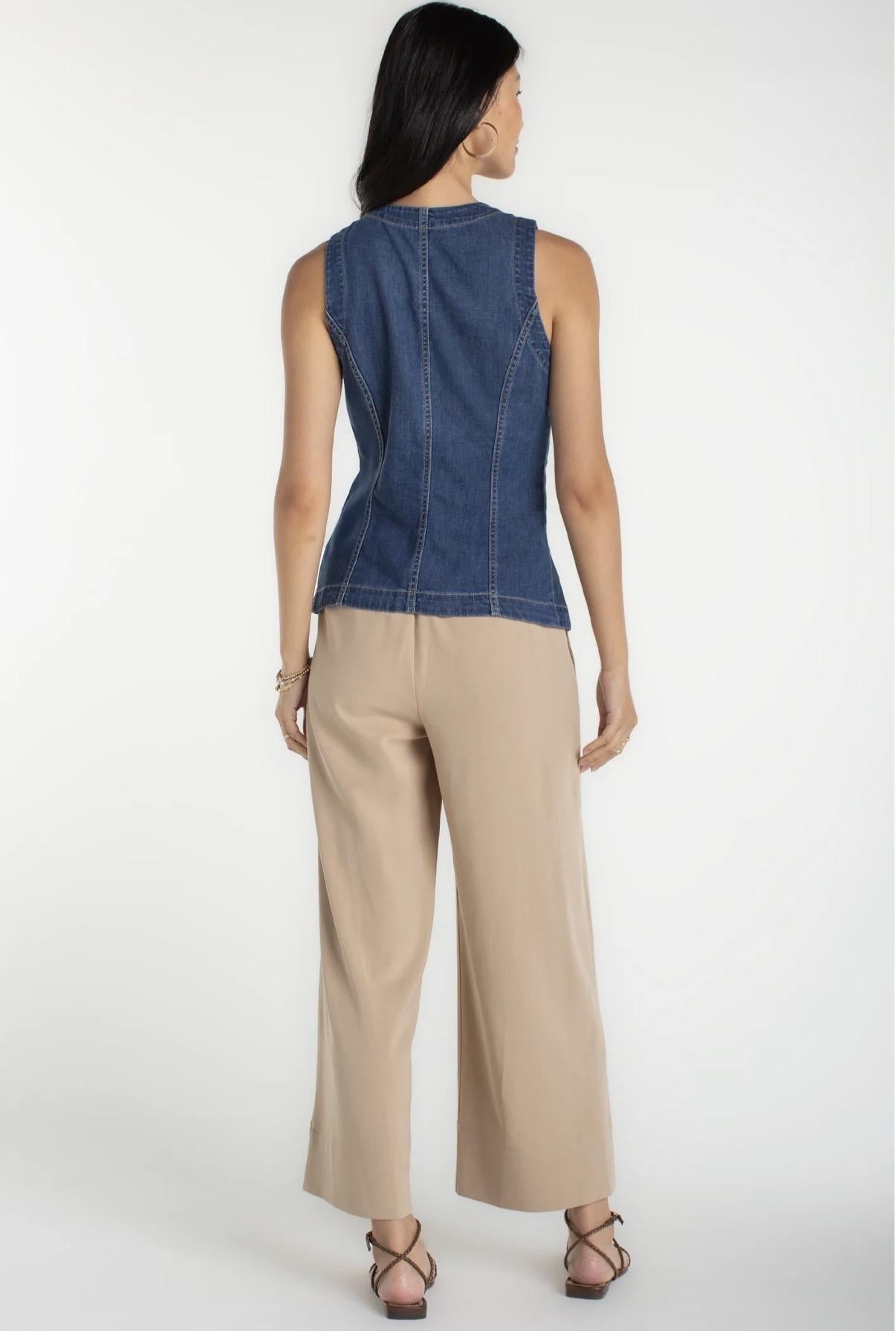 Crew Neck Split Front Vest