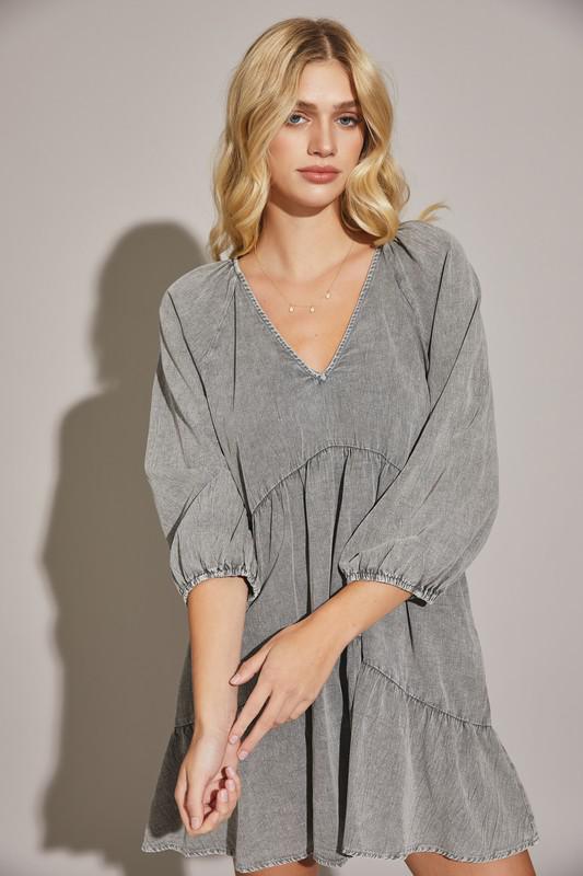 Tiered 3/4 Sleeve Dress