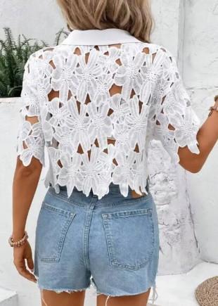 Lace Button Up Top