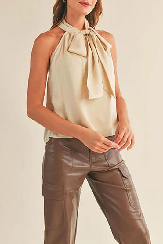 Satin Tie Halter Top