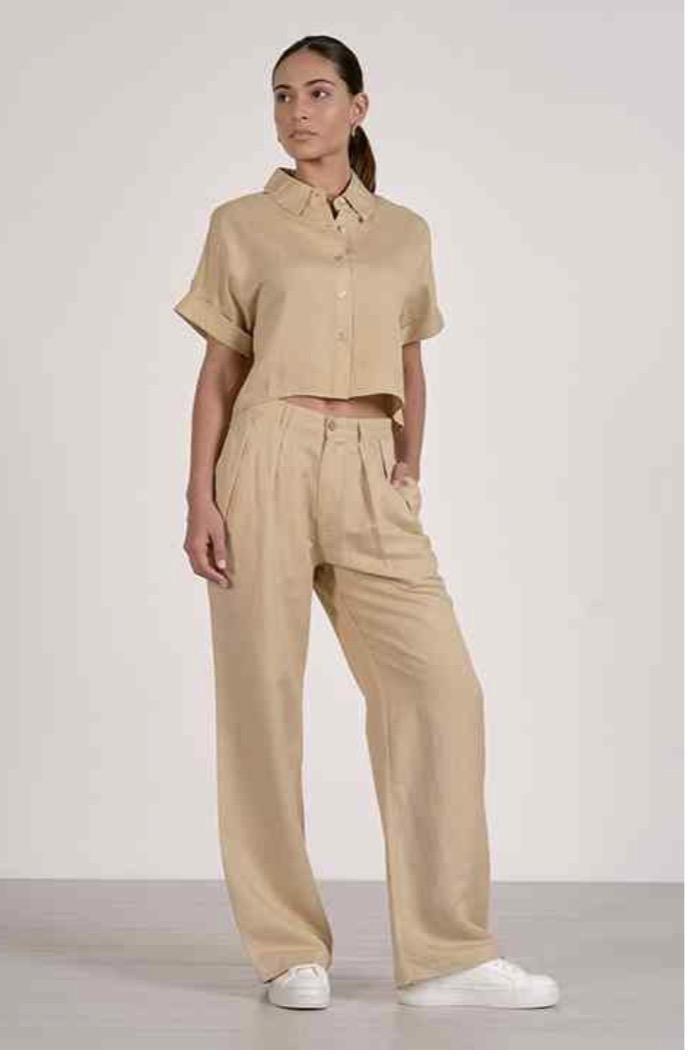 Linen Button Front Top
