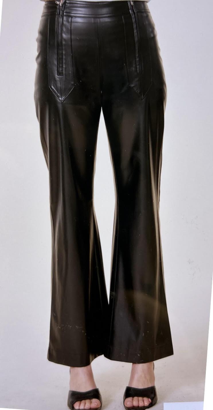Vegan Leather Double Zip Pants