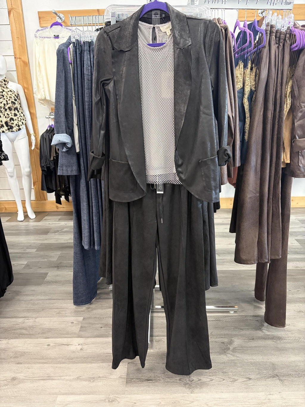 Faux Suede Textured Blazer