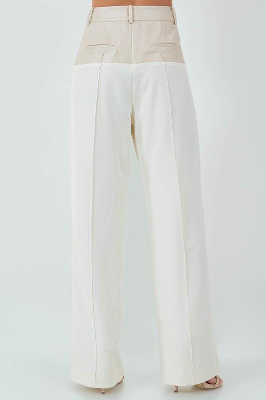 Contrast PU Trouser