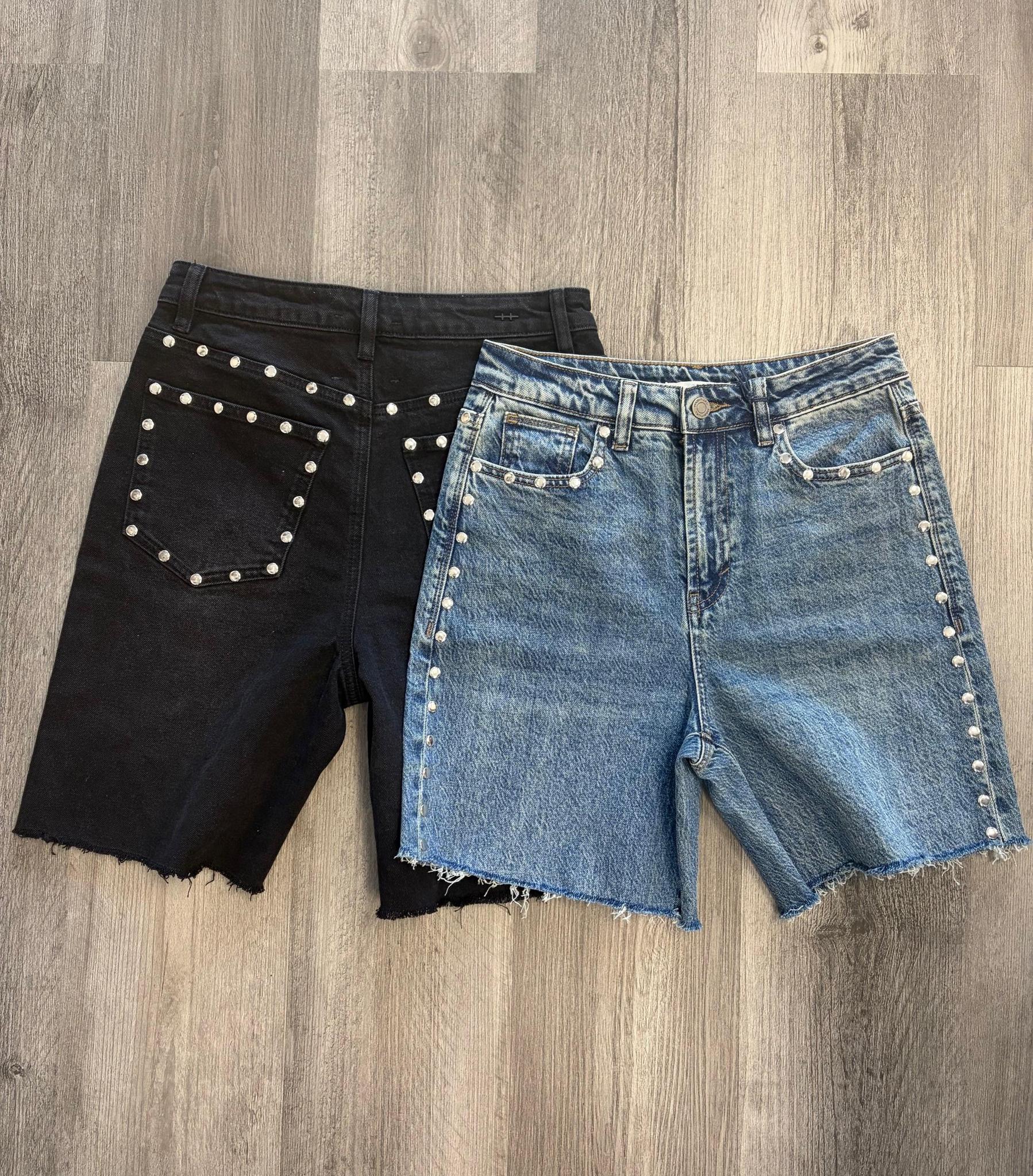 Gemma Denim Studded Shorts