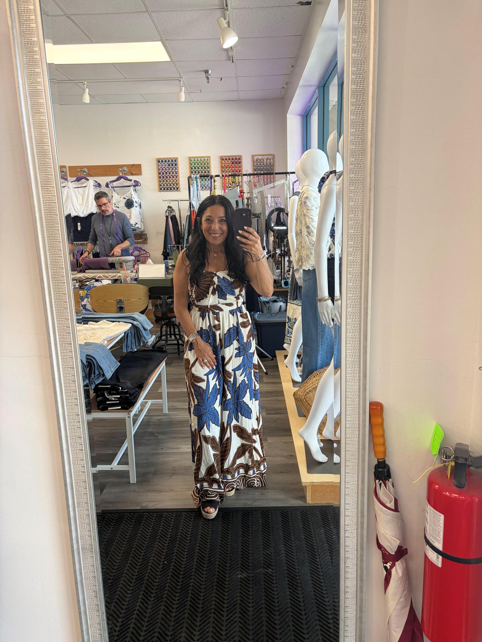 Tie Front Strapless Jumpsuit