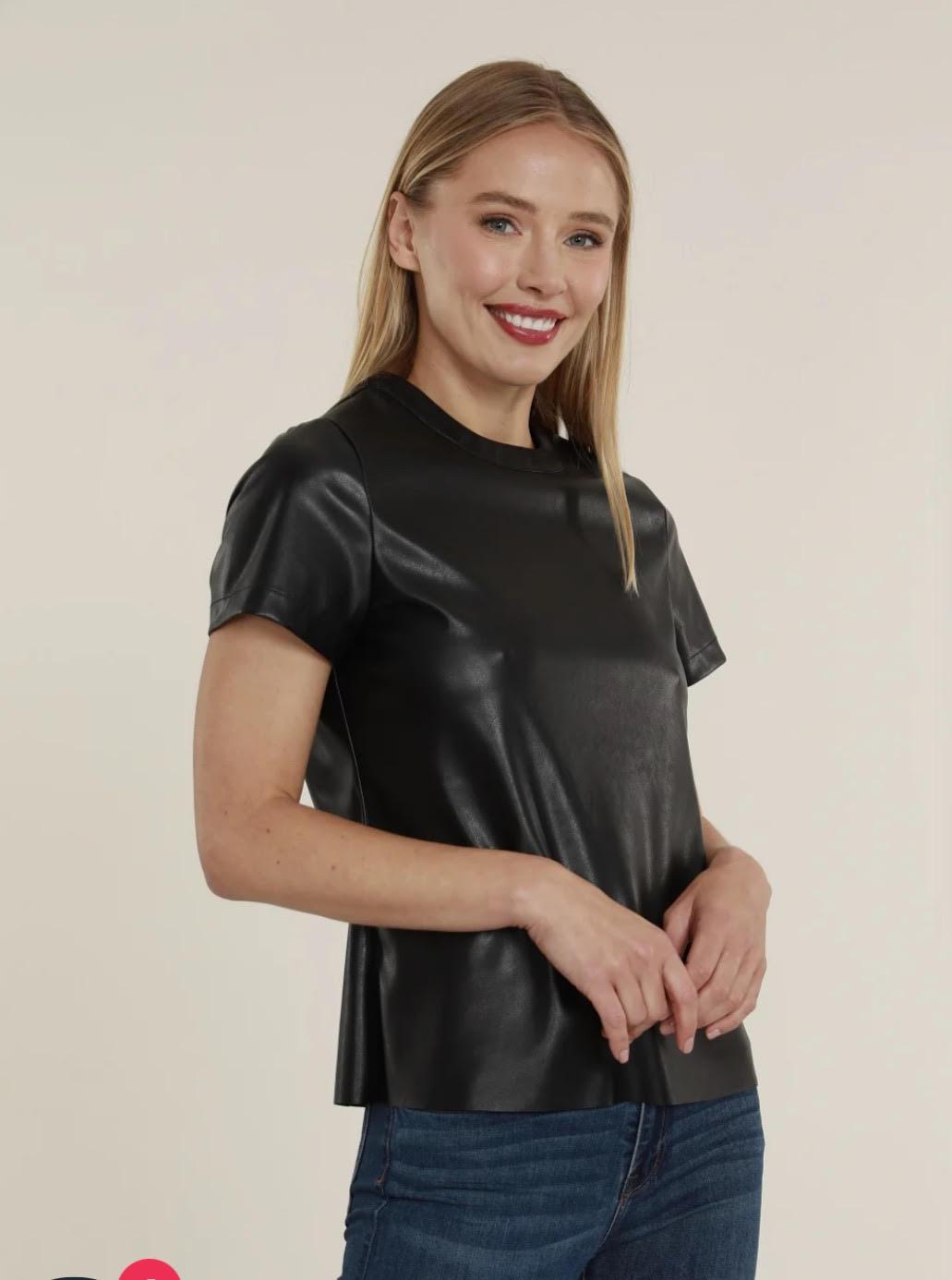 Faux Leather T-Shirt