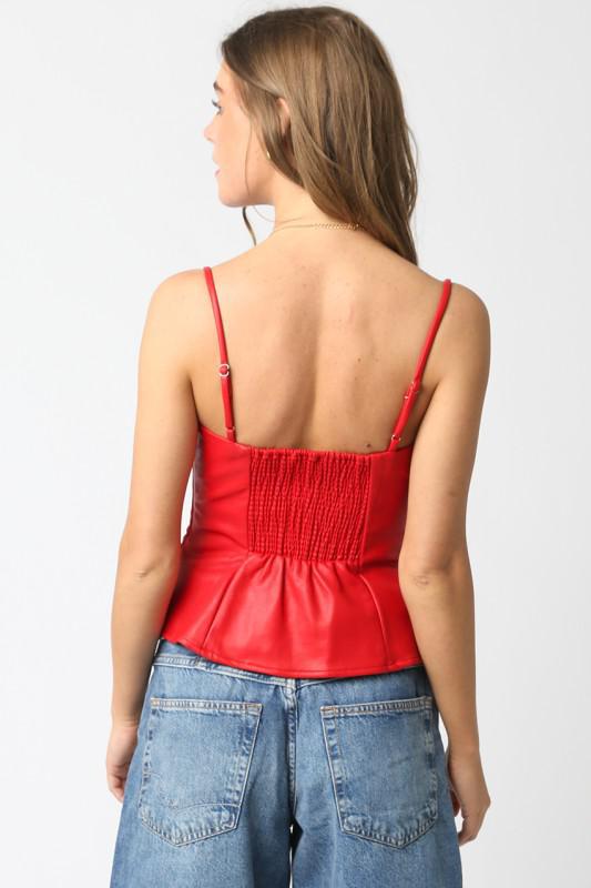 Stacy PU Flare Top