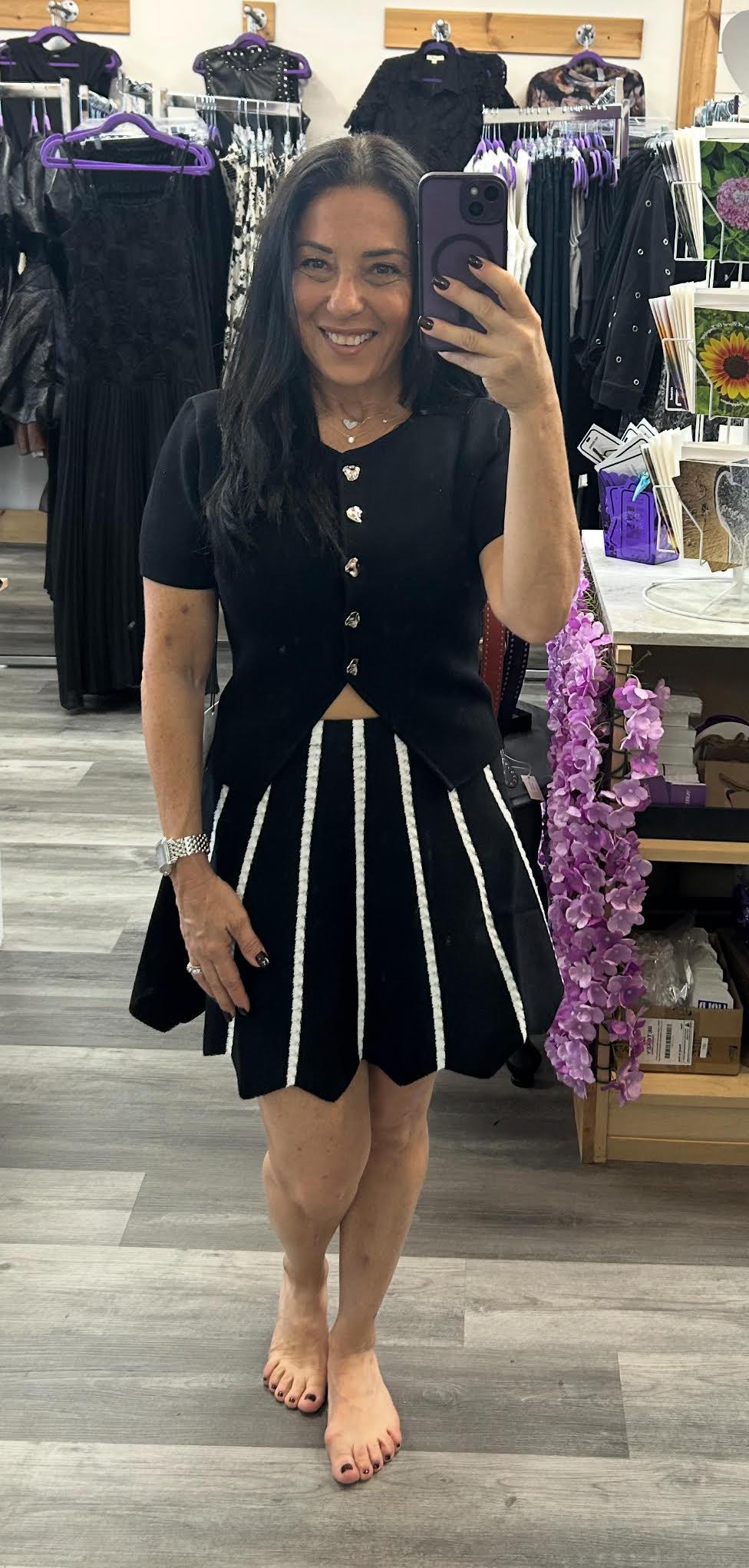 Fine Knit A-Line Skirt