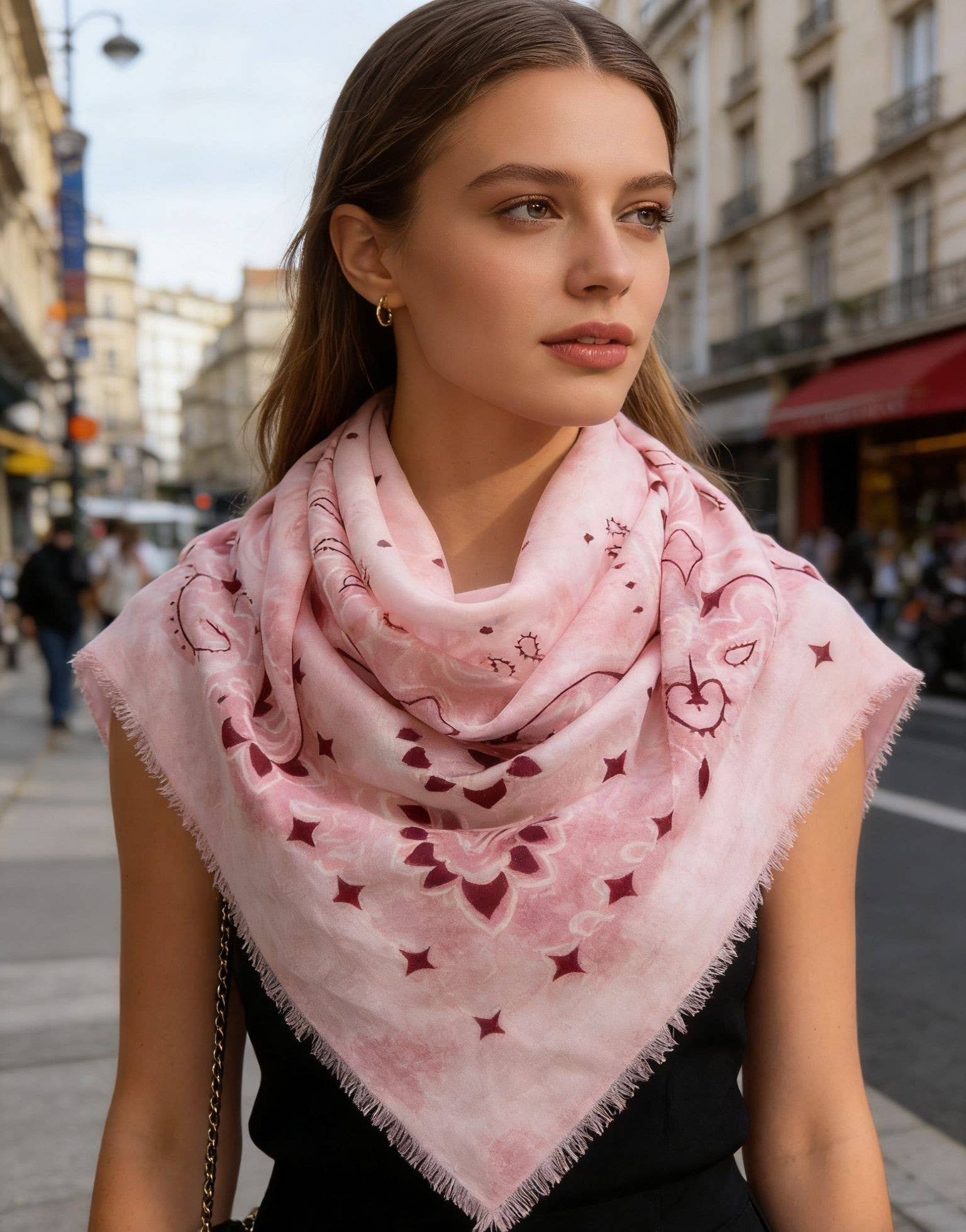 46735-K12 Large square scarf 110*110 bandana pattern