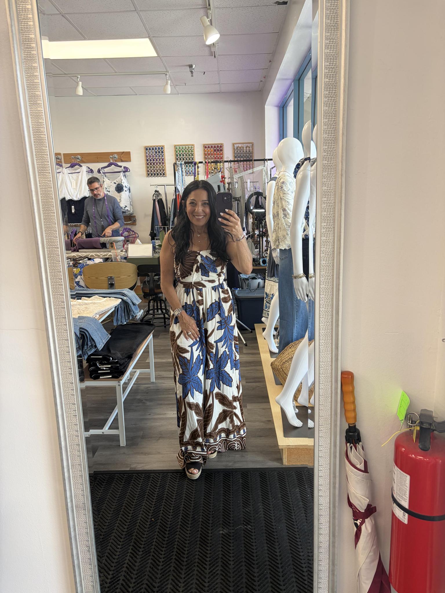 Tie Front Strapless Jumpsuit