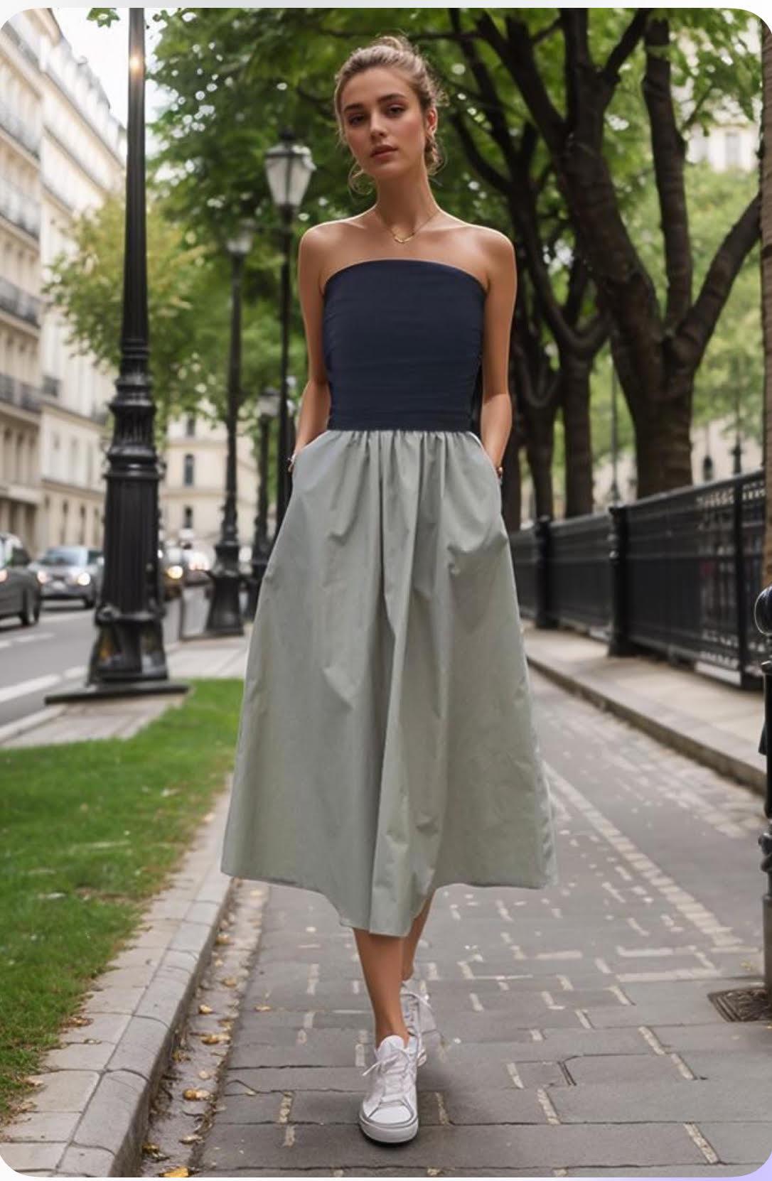 Mixed Media Midi Dress