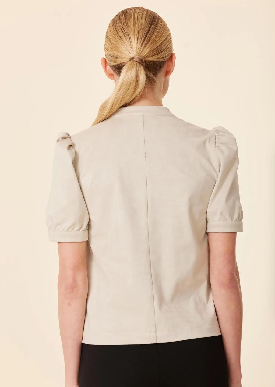 Faux Suede Short Sleeve Top