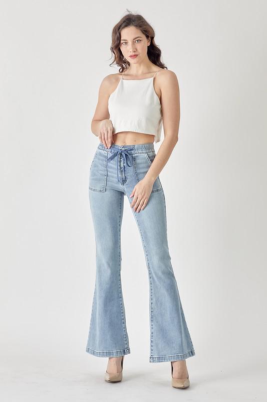Flare Jeans With Draw String Waist