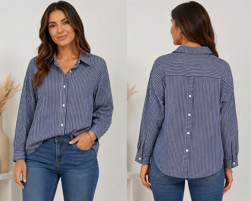 Corey Striped Button Down Top