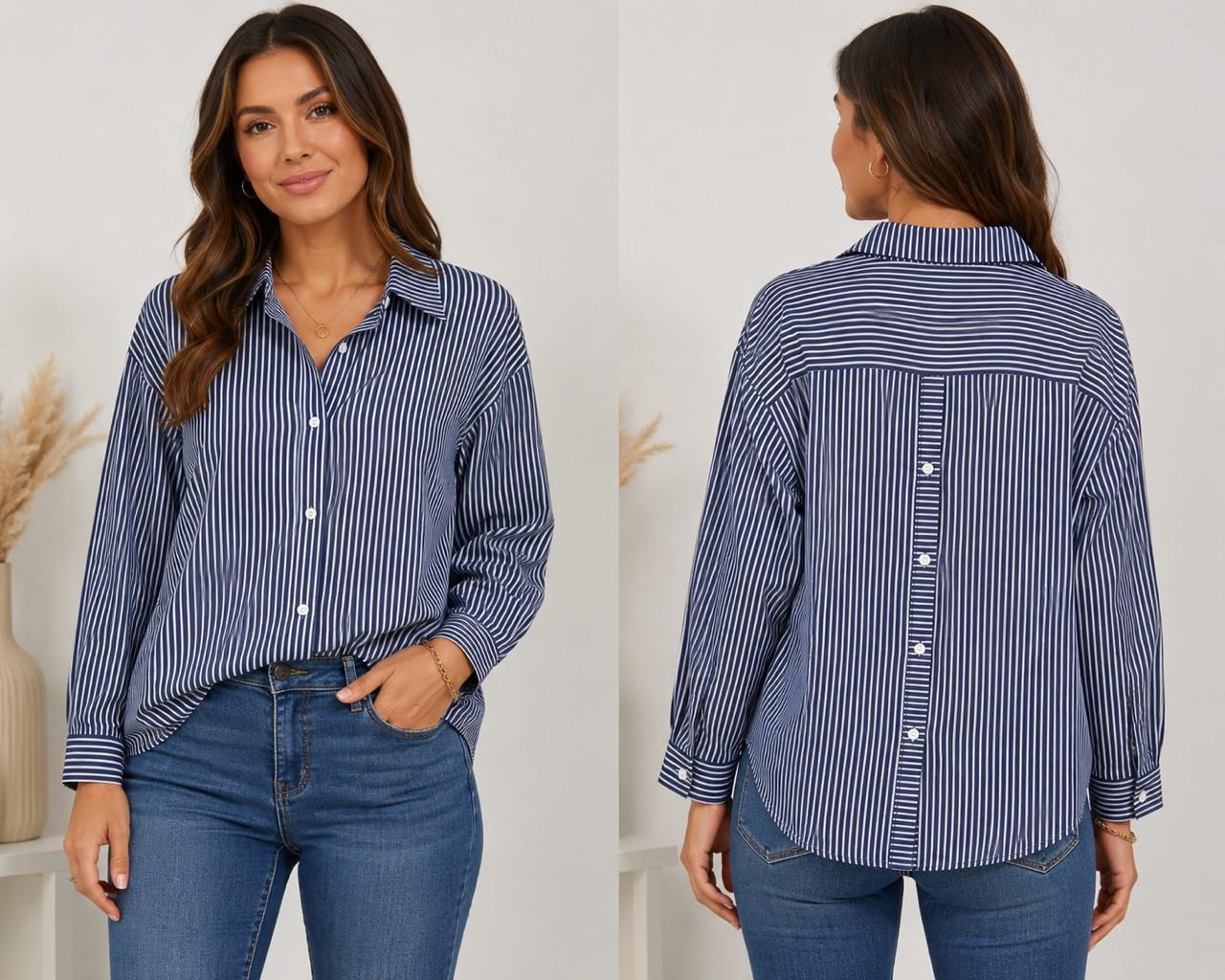 Corey Striped Button Down Top