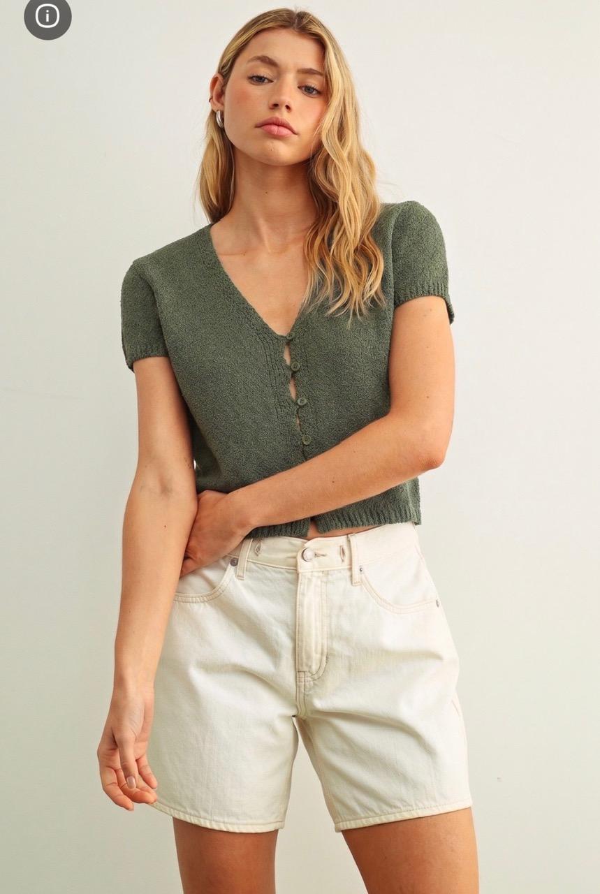 Cap Sleeve Knit Top