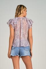 Orchid Ruffle Sleeve Top