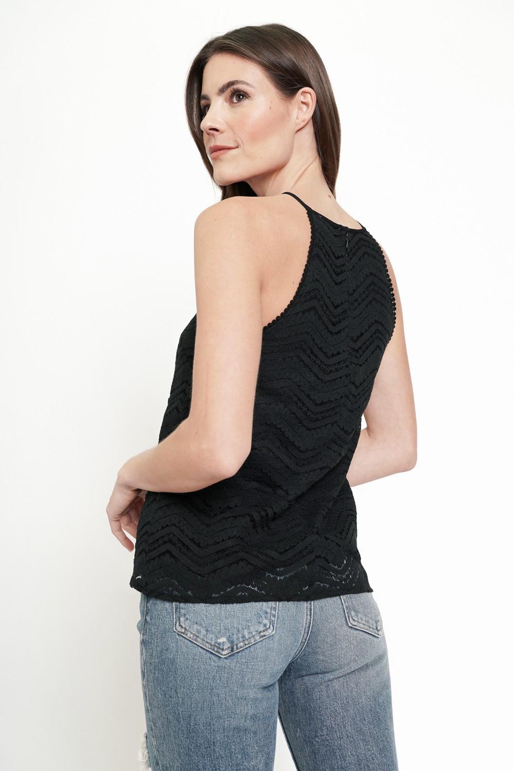 Lace Trim Halter Neck Top