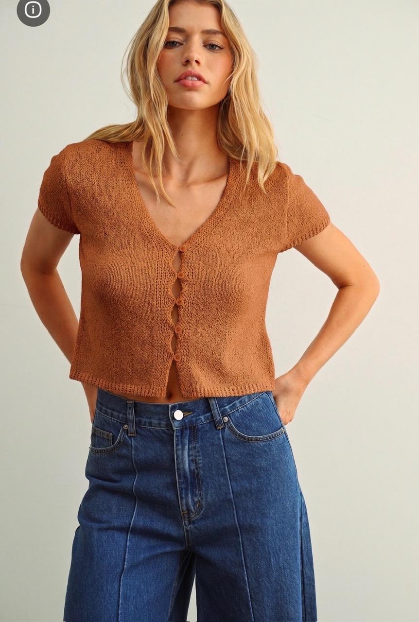 Cap Sleeve Knit Top