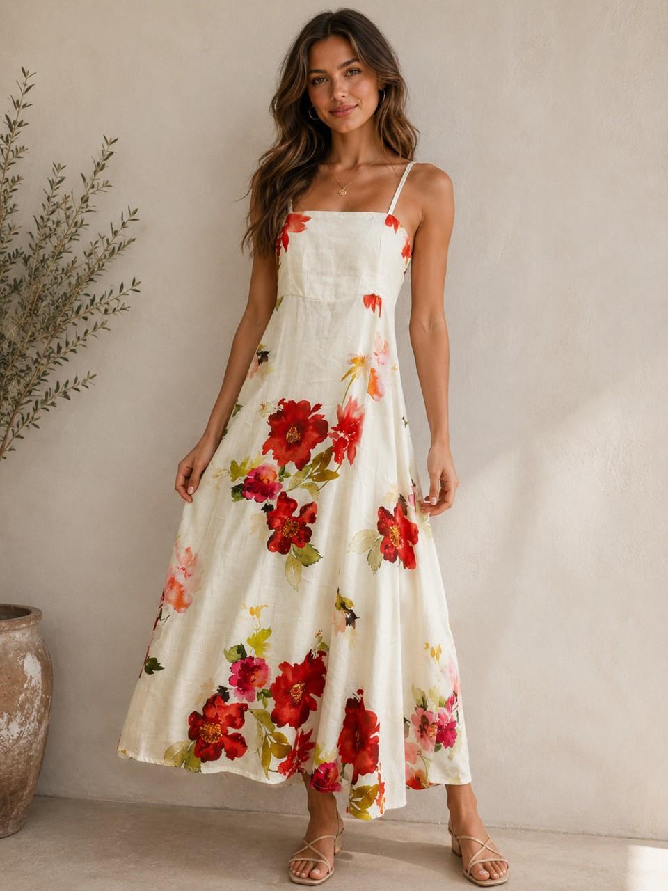 Watercolor Floral Maxi Dress
