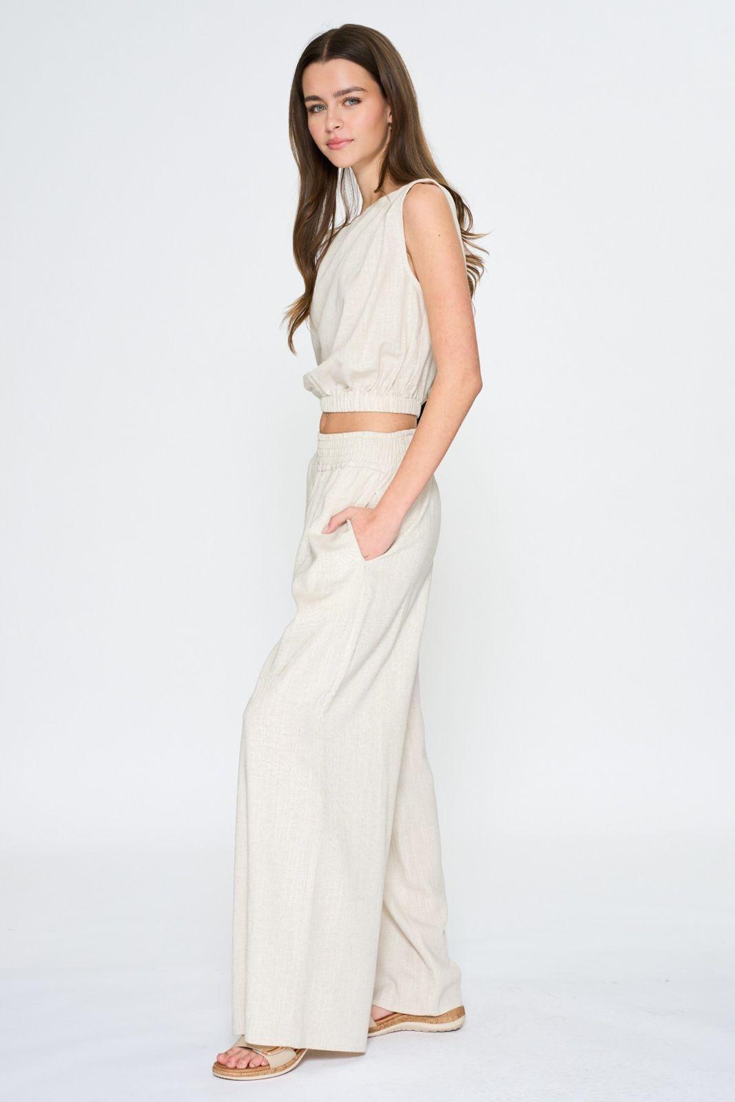 Boat Neck Linen Top
