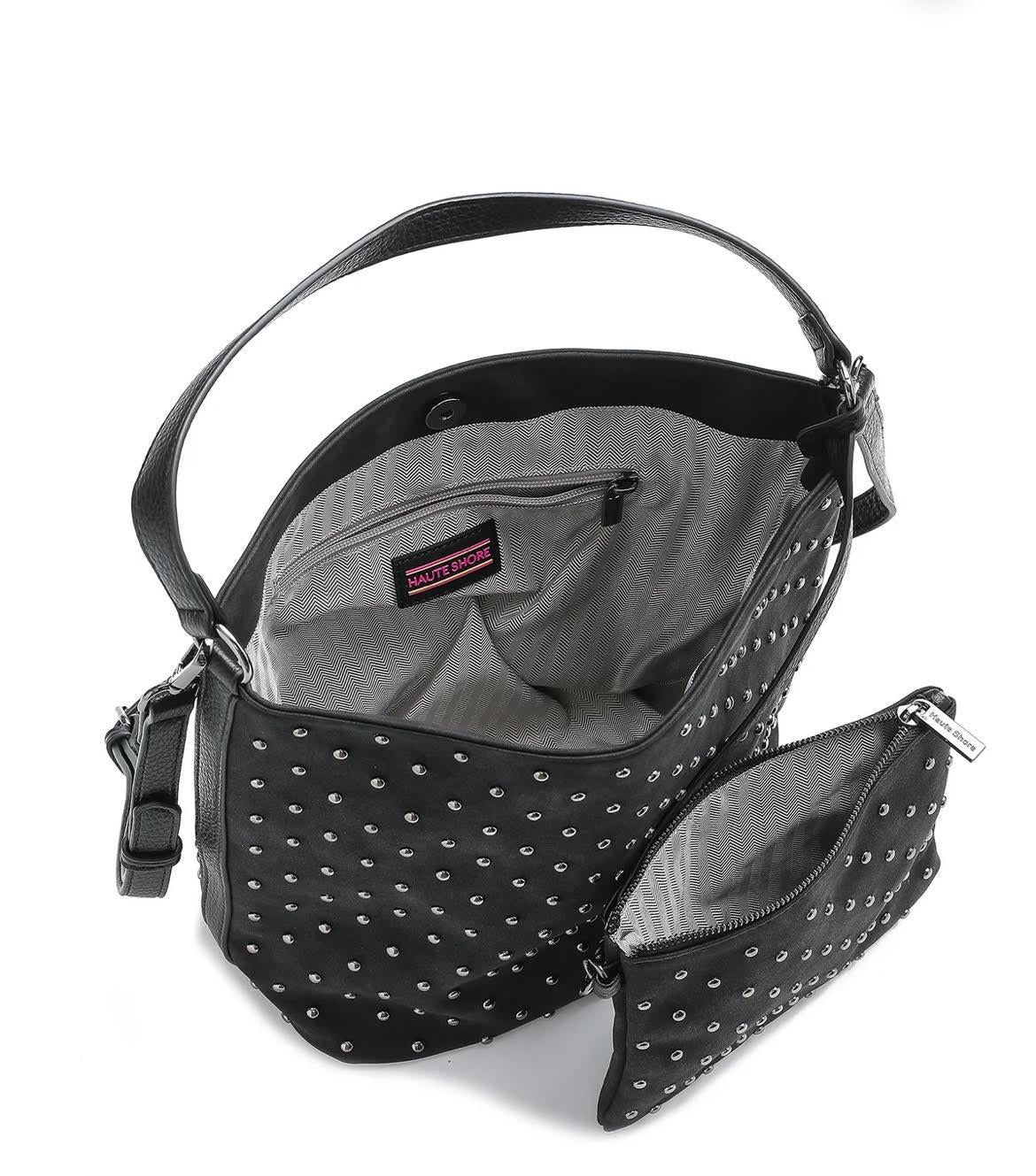 Celine Suede Studded Shoulder Bag