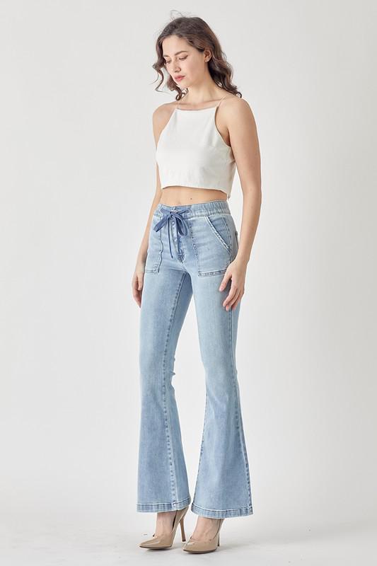 Flare Jeans With Draw String Waist