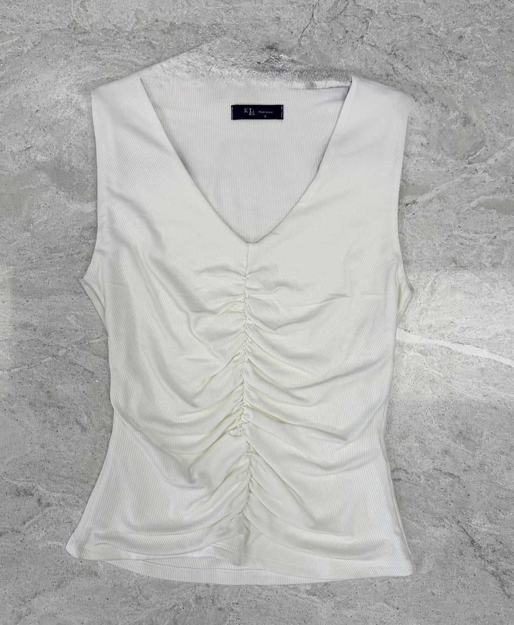 V-Neck Center Ruched Top