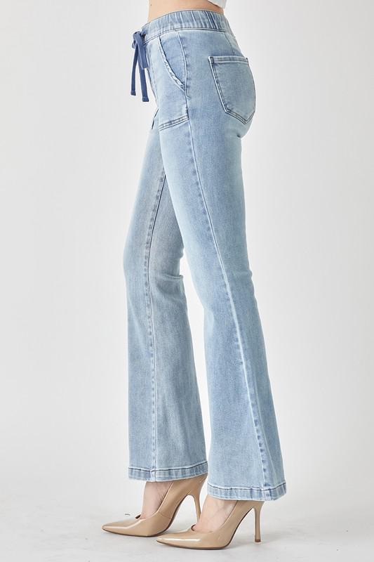 Flare Jeans With Draw String Waist