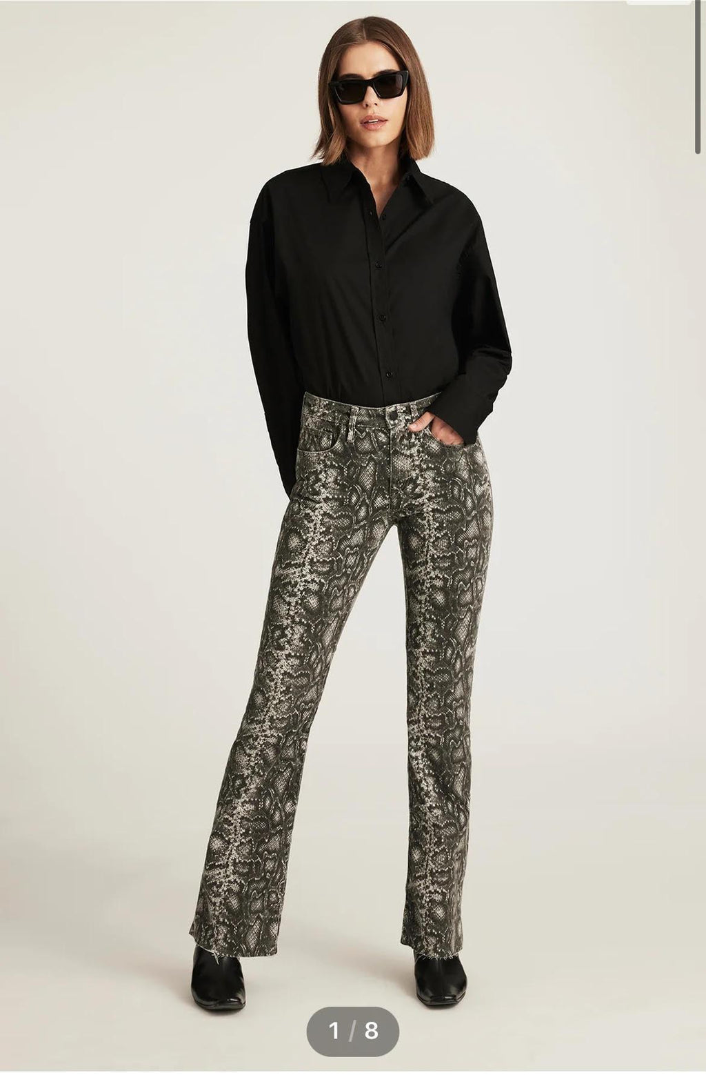 Vicky Snake Print Bootcut Jean