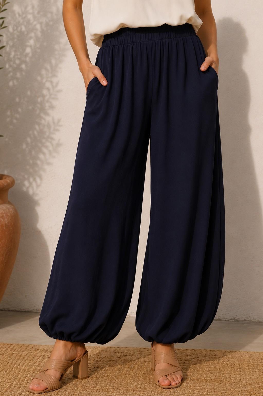 Washed Satin Balloon Pants