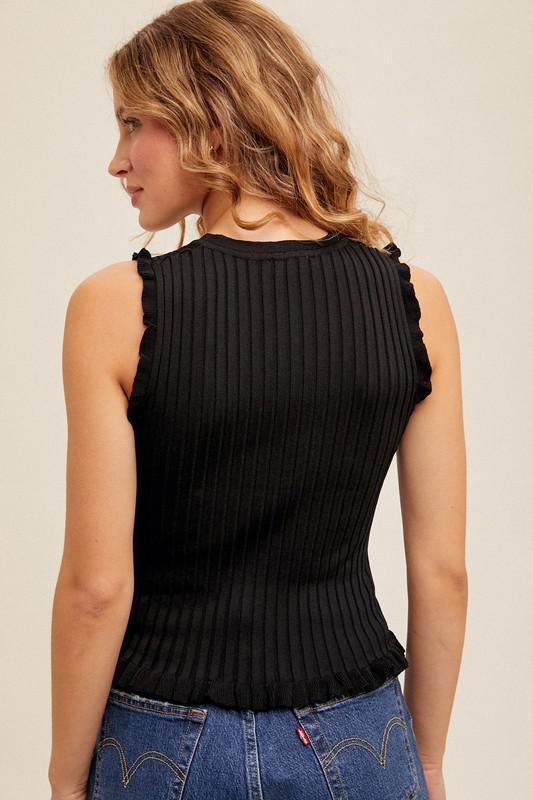Sleeveless Frill Top