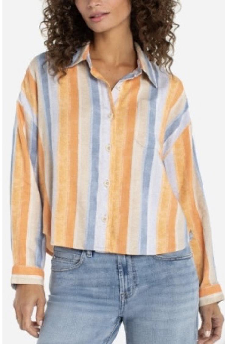 Relaxed Fit Button Down Top