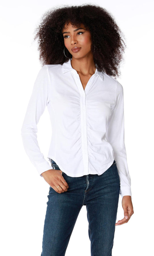 Shirred Placket Top