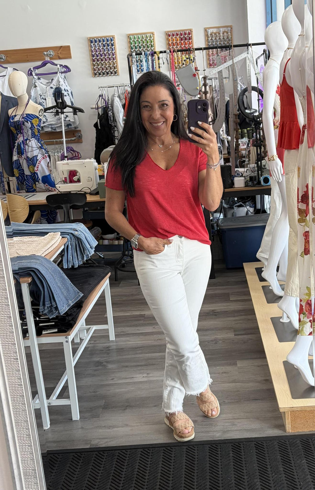 Slub V-Neck T-Shirt