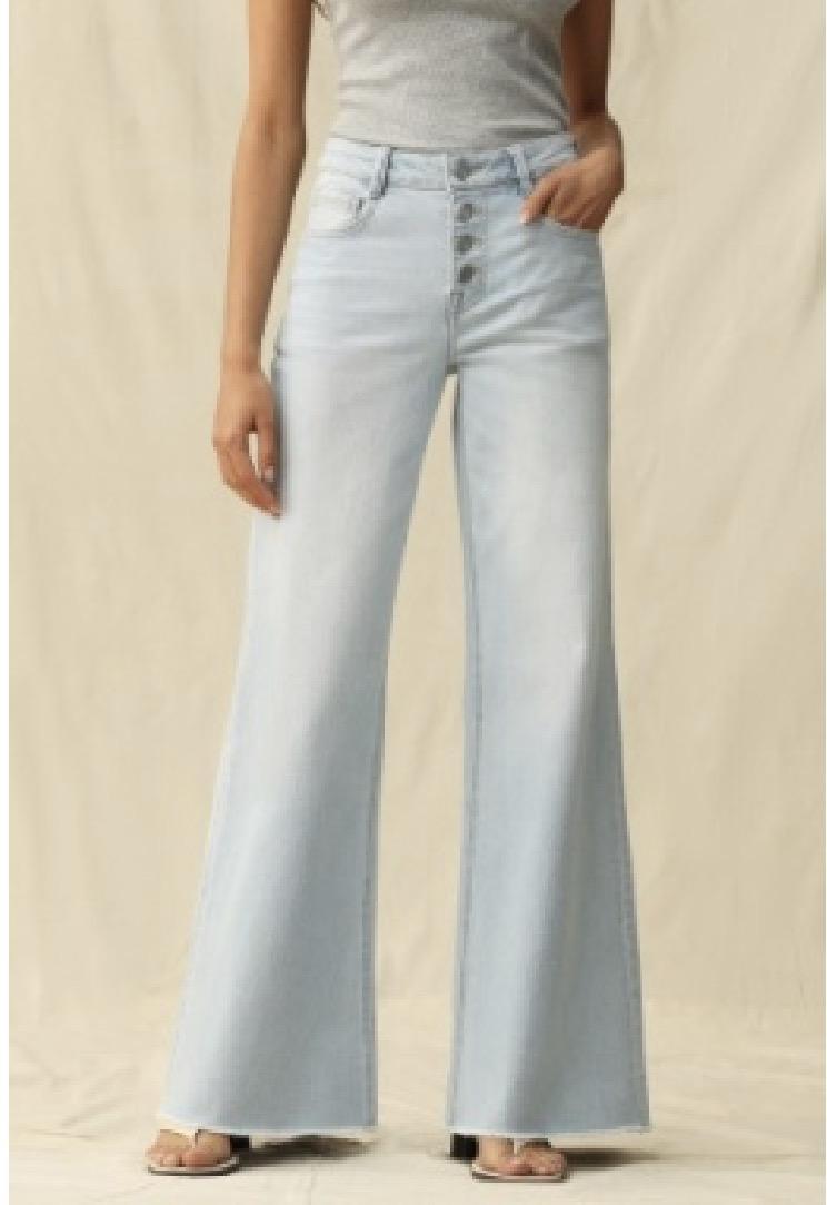Mid Rise Wide Leg Jean