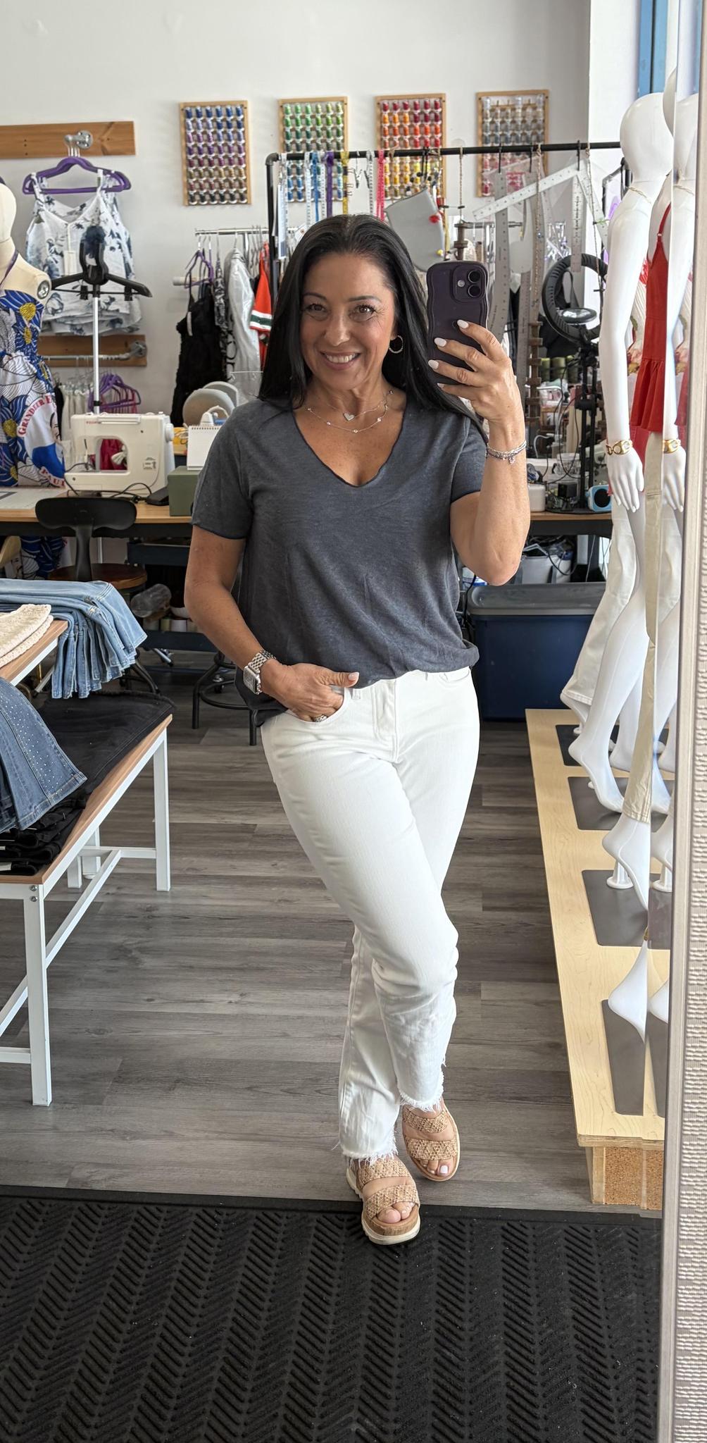 Slub V-Neck T-Shirt
