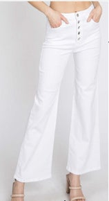 Five Button Cropped Flare Jeans