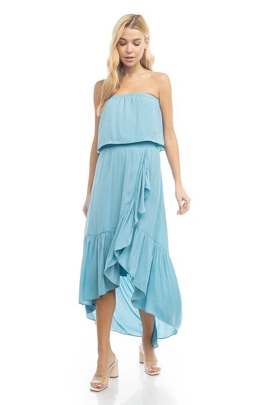 Maxi Hi-Low Strapless Dress