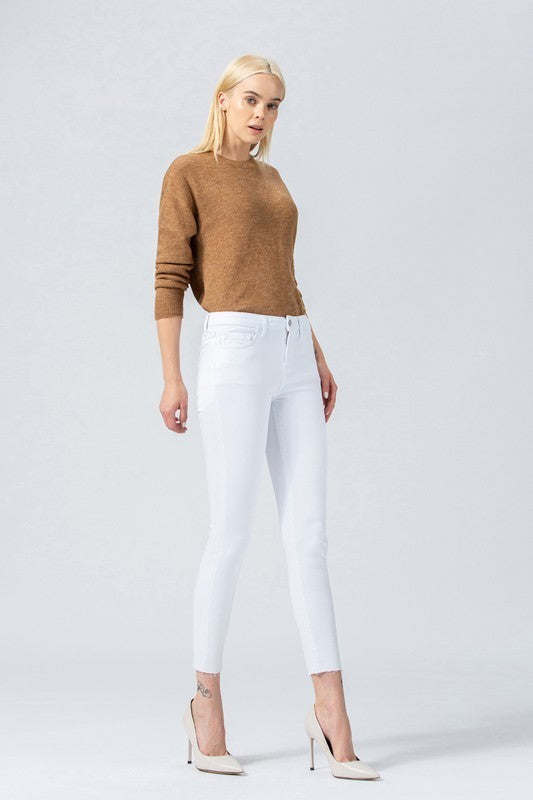 Mid Rise Cropped Skinny Jeans