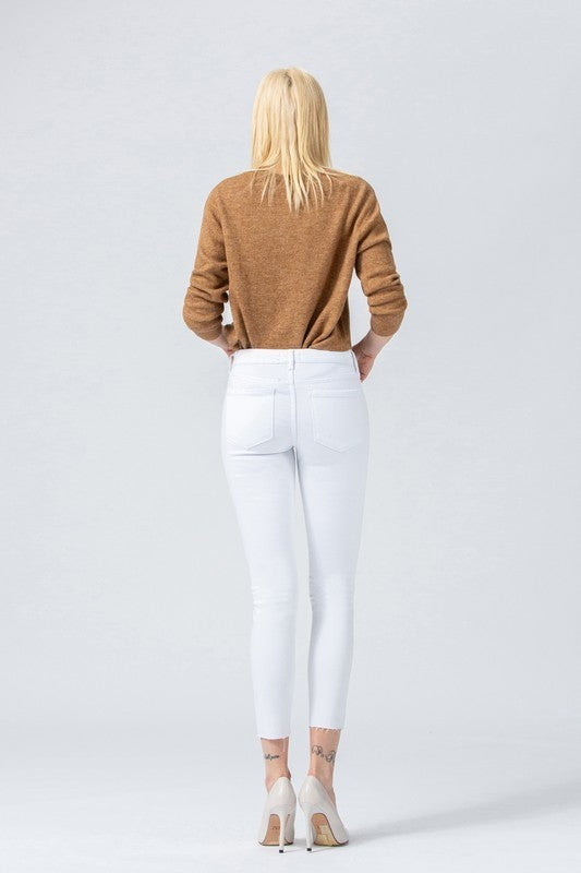 Mid Rise Cropped Skinny Jeans