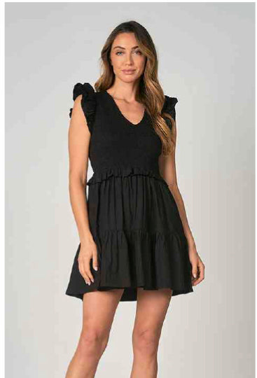 Ruffle Sleeve Mini Dress