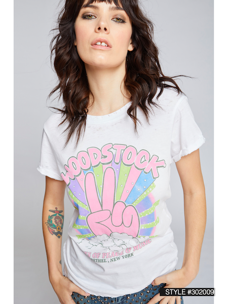 Woodstock 3 Days of Peace Burn Out Tee
